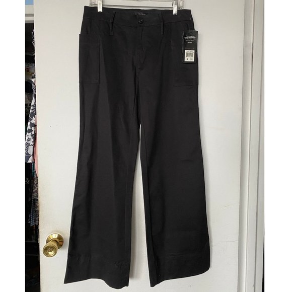 DAISY FUENTES Black Lightweight Wide Leg Pants - Picture 1 of 7
